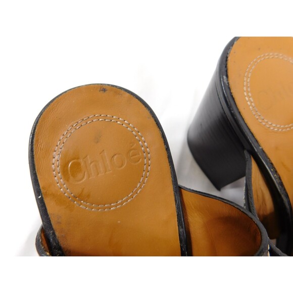 Chloe Candice Twist Block Heel Sandals 37 - Picture 7 of 9